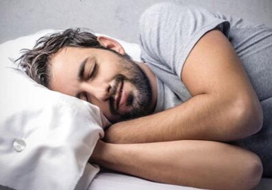 Man with Sleep Apnea Sleeping